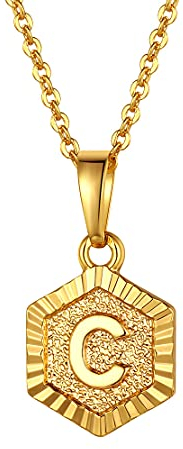FindChic goldene Damen Mädchen Kette mit Buchstabe C Anhänger Damen Anfangsbuchstabe Halskette als Geburtstaggeschenke