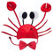 Lifreer Crab Hat, Adjustable Red Crab Hat Costume Fancy Hats + Red Wine Bow Tie for Halloween Christmas Easter Party Decoration Adult Boys Girls