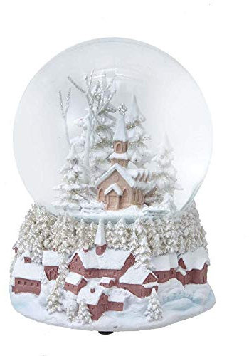 The Bridge Collection Wintry Church Schneekugel mit Musik