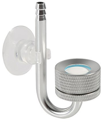 Aquarium CO2 Diffusor, CO2 Zerstäuber Diffusor Aluminiumlegierung Kohlendioxid Diffusor Zerstäuber Aquarium Zubehör(Silber)