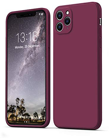 GOODVISH Hülle Kompatibel mit iPhone 11 Pro Max, Ultra Dünn Silicone Hülle, Kameraschutz und Bildschirmschutz, Voll abgedeckte stoßfeste Handyhülle für iPhone 11 Pro Max 6,5 Zoll, Weinrot
