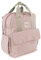 Walking Mum. Bolso Mochila I Love Vichy. Bolsa pañalera para silla de paseo. Diseño versátil con asas cortas y correas para llevar en los hombros. Color Rosa. Medidas 37X28X12 cm.