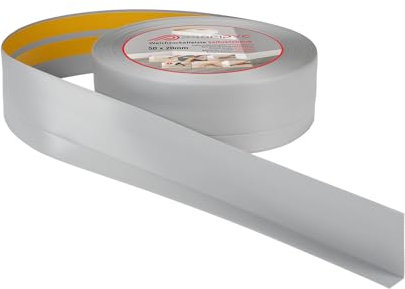 ProfiPVC Battiscopa PVC 50x20 mm - 15 metro, Adesivo, con Striscia Spezzata, Battiscopa Angolare Autoadesivo, flessibile e morbida, montaggio facile, 50x20 mm, Grigio