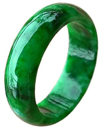 BXSMNH Natürlicher Jaspis, Grüne Jade-Ringe, Handgeschnitzter Jadeit, Echter Stein, Jade-Ring, Jade-Schmuck Für Männer, Frauen, Jade-Schmuck, Valentinstag (Color : Green, Size : 21mm)