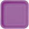 Piatti da dessert resistenti quadrati da 18 cm, piatti usa e getta di colore viola intenso, piatti di carta a tema colorato per barbecue, matrimoni, compleanni, occasioni multiuso (confezione da 16)