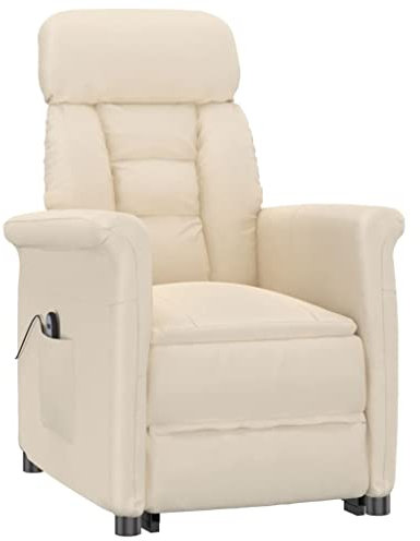 vidaXL Relaxsessel mit Liegefunktion Elektrisch Fernsehsessel Liegesessel Ruhesessel Polstersessel TV Sessel Wohnzimmer Beige Mikrofasergewebe