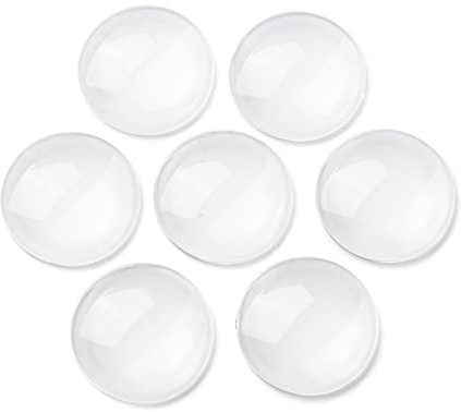 Cheriswelry 100 Stück 25 mm halbrunde Glas-Cabochons, transparent, flache Rückseite, Glaskuppel, für Kamee, Foto, Anhänger, DIY, Dekoration, Handwerk, Schmuckherstellung
