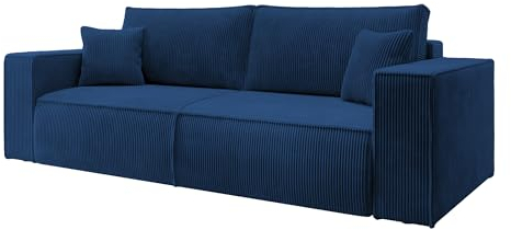 Selsey Sofa Schlafsofa Couch Mit Stauraum Schlaffunktion Pflegeleicht Polyurethanschaum Kordsamt Weich Dunkelblau Farese