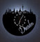 LED Wanduhr Dresden Skyline Uhr Hintergrundbeleuchtet mit schleichendem Uhrwerk