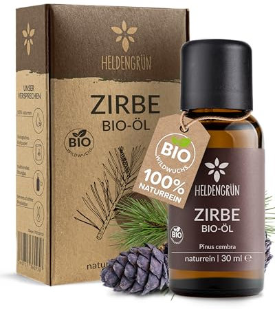 Heldengrün© BIO Zirbenöl [100% NATURREIN] - Echtes Zirben Öl - Alpen Wildwuchs aus Österreich - Zirbenöl Ätherisches Öl - Zirbenöl für Diffusor