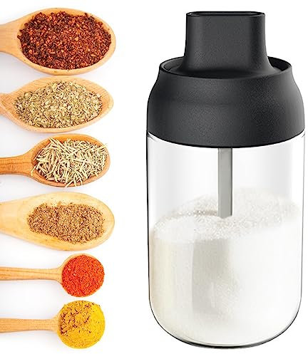 Pot en verre avec couvercle et cuillère scellés, récipient en verre pour le stockage des aliments, récipient pour thé/sucre/épices pour la maison, camping, cuisine, barbecue