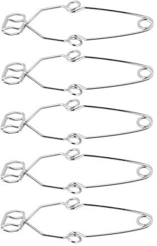 5Pcs Test Tube Steel Clip Spring Test Tube Clamp Labs Experiment Testing Holder Test Tube Steel Tongs Length 14.5cm