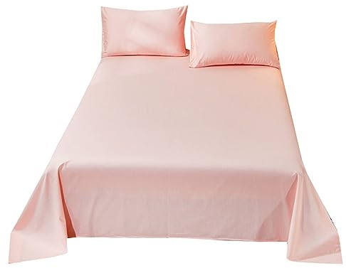 DEZYPZAM Luxuriöses Bettlaken aus Baumwolle - Weich, Langlebig und Hautfreundlich, Mikrofaser Betttuch für Zuhause oder Reisen - Hotelqualität Haushaltstuch (Hell-Pink,1,2 m Bett(160x230cm))
