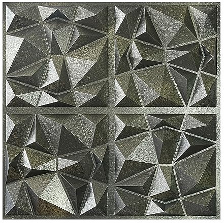 Glue on Ceiling Tiles,Vintage Peel and Stick Ceiling Panels,Easy to Install PVC Panels,Wall Panel Decor Cafe Club Salon PLM101 Iron 10pcs