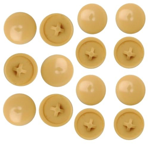 Maple Hinged Plastic Screw Cover Caps Pozi Screw Cap Covers Push Fit Folding Screw Cover Cap Snap Washer Covers Flip Tops for Covering Screw Heads Pack of 50.