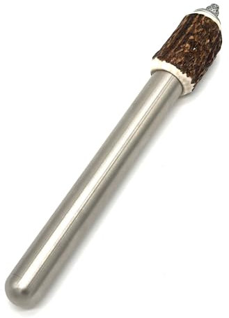 Flachmann mit Behälter | Hirschhorn Flachmann (100% Edelstahl) | Taschenflasche