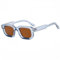 WDZAYXC Vintage Rechteckige Sonnenbrille für Damen Herren Rectangle Sunglasses Retro Brille UV400 Schutz(Blau/Braun)