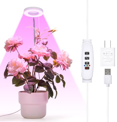 Tom-shine Lampe de plantes LED, Lampe de croissance pour plantes d'intérieur, Hauteur réglable, lampe de plantes LED à spectre complet, 3 modes de lumière, 10 luminosités, Compatible avec rotation de