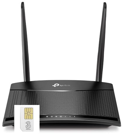TP-Link MR100 4G Cat4 LTE Single Band Router with Three Data SIM Card Bundle