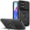 UPLAI Funda para Vivo Y28 4G, Ultra Delgado Antigolpes Armadura Carcasa con Deslizar Cámara Cover y Soporte Anillo Magnética, PC+TPU Duradero Estuche Caso.Negro