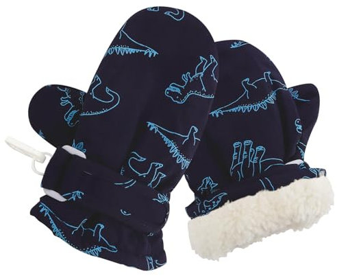 Skihandschuhe Kinder Wasserdicht, Winterhandschuhe 2 Jahre, Fäustlinge, Marineblau, L