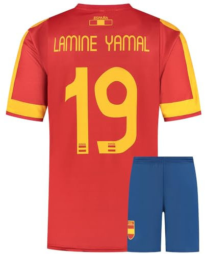 Spanien Trikot Set Yamal – Kinder und Erwachsene - Jungen - Fußball Trikot - Fussball Geschenke - Sport t Shirt - Sportbekleidung - Größe 140