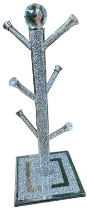 Crushed Diamond Silver Mug Cup Stand Tree Kitchen Accessory