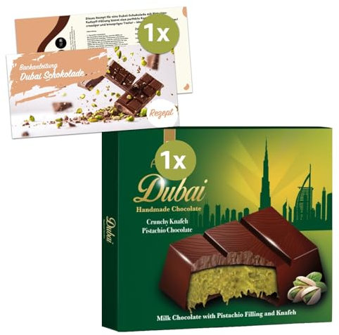 Dubai Chocolate 100 grammes - Kadayif/Kanufa & Pistachio - chocolat au lait selon une recette arabe