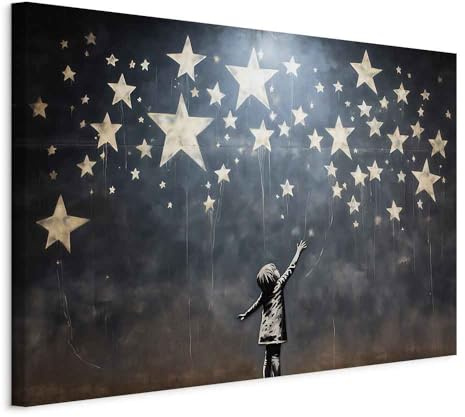 murando - Leinwandbild Banksy art 90x60, 90x60 cm, 1-teilig, Schlafzimmer | Hochwertige Leinwand, sofort aufhängbar, ideal fürs Wohn- oder Schlafzimmer, wasserfest und lichtecht, langlebig, stilvoll