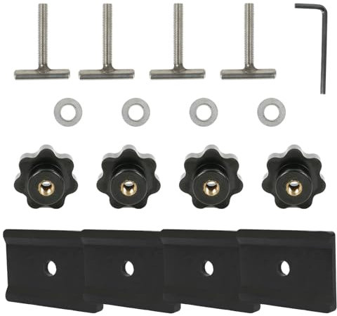 MENAYODA Schrauben zur Ladungssicherung auf der Schiene + Führungsbügel für Multiflexboard oder Möbel Profilschiene Zubehör, Kompatibel mit VW T5 T6 Multivan Transporter California