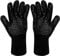 WIN.MAX Gants de Barbecue, Gants de Four, Gants de Cuisine, Gants de Cuisson, Gants résistants à la Chaleur jusqu'à 800 °C, 1 Paire de Gants en Silicone antidérapant EN407 pour Barbecue (Torcia nera)