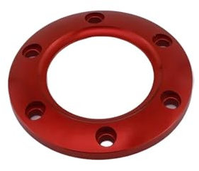 Auto Lenkrad Universelle 70 Mm PCD Lenkräder Hupenknopfabdeckung Autorennen Sportlenkrad Hupenknopf Haltering(Rot)