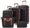 infirack Gepäckset,M-L-XL Set, Hartschalenkoffer, Rollkoffer, Reisekoffer, Handgepäck 4 Rollen, ABS-Material, TSA Zollschloss,mit Kulturbeutel, Schwarz