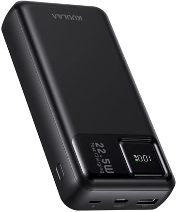 Kuulaa Power Bank 20000mAh, 22,5W (USB-C Input & Output) Klein Aber Stark Externer Handyakkus,Klein Externe Handyakkus Fast Charging, Portable Charger für iPhone 16 15 14 13 12 Pro Max Samsung