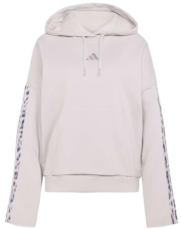 adidas Damen Seasonal Essentials Leopard Print French Terry Hoodie with 3-Stripes Kapuzenpullover (1er Pack)