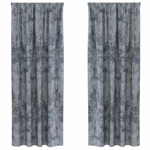 vidaXL Samtvorhänge 2 STK. Silber Grau 225 x 140 cm Samt | Weich das Licht ab und schütze deine Privatsphäre, Moderner Schlaufenstil bringt einen Hauch von Eleganz,