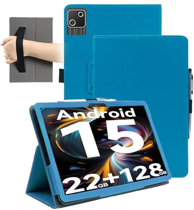 Magnetic Case for Whitedeer G13 10 inch Tablet - Shockproof with Pen Slot,daunke Waterproof,Anti-Scratch,Multi-Angle Stand,with Hand Strap,Slim Durable,Azure