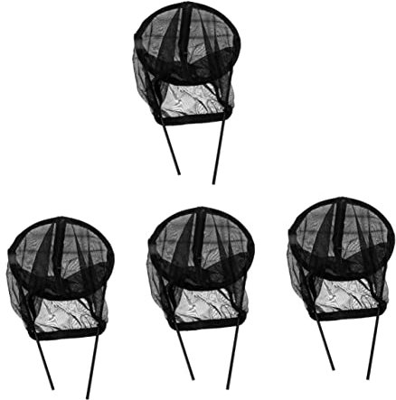 TOYANDONA Lot De 4 Filets De Protection pour Pots De Fleurs Cages Filets De Protection pour Jardins Insectes Bourgeons Petits Insectes Filets pour Arbres Noir