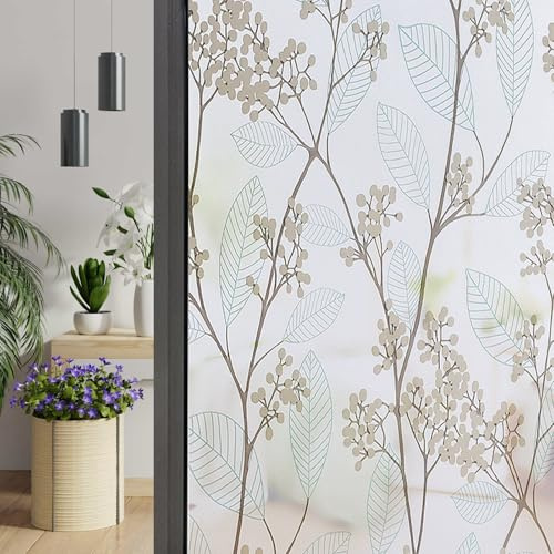 Myrovia Fensterfolie Sichtschutz Milchglasfolie – Statische Fensterfolie Blickdicht ohne Kleber, UV-Schutz & Privatsphäre für Fenster, Bad, Büro, Glastüren – Selbsthaftende Sichtschutzfolie 90 x 200cm