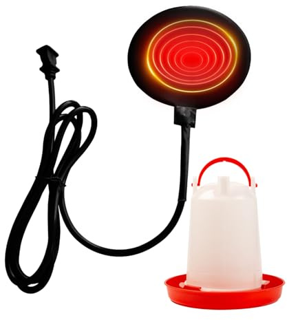 Yonuaret Hühner Tränken Heizung | 15 Zentimeter Silikon Frostsicher Heizmatte | 20 Watt Geflügel Wasserheizer Mit Einem 180 Zentimeter Kabel - Für Die Winterliche Außenhaltung Von Geflügel Und Vieh