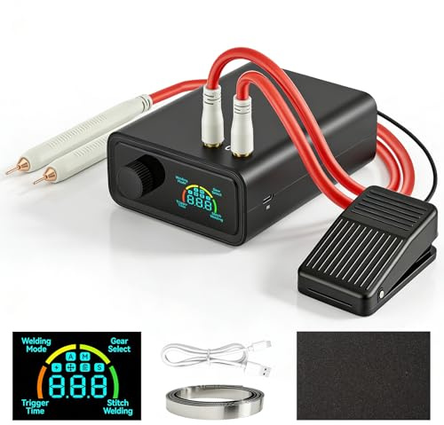 Punktschweißgerät für Akkus 11.3KW, Hochleistungs Spot Welder mit Automatik & Manuell Modus, Akku Schweißgerät für 18650 Akkupacks, Nickelband 0.1-0.3mm, DIY Batterie-Pack Herstellung