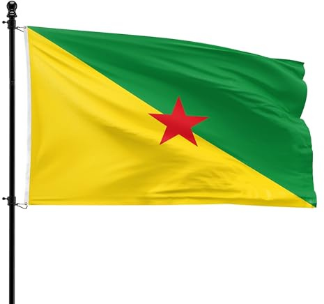 VlagDirect - Drapeau de la Guyane française - Drapeau de la Guyane française - 90 x 150 cm.