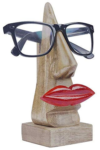The StoreKing Brillenhalter aus Holz, handgefertigt, roter Lippen-Form, zum Muttertag, für Frauen, Büro, Schreibtisch, Heimdekoration, Geschenke