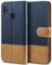 BEZ Hülle für Huawei P20 Lite Hülle, Handyhülle Kompatibel für Huawei P20 Lite, Handytasche Schutzhülle Tasche Case [Stoff und PU Leder] mit Kreditkartenhaltern, Blaue Marine
