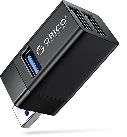 ORICO Mini USB Hub 3 Puertos Portátil Divisor USB con 1 USB 3.0 y 2 USB 2.0 Adaptador de Alta Velocidad para Ordenador Portátil, MacBook, Escritorio, Ordenador de Escritorio, Unidad Flash, Impresora,