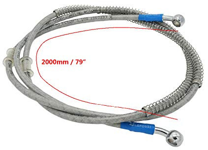 2000mm 200cm S SYUU Universal Motorrad Bremsschlauch Geflochtener Hydraulikstahl Stärken Bremskupplungsöl Schlauchleitung Fahren kompatibel mit Pit Dirt Bike Enduro Motocross Street Bikes Sport Bikes