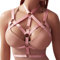 MAMOHSS Mode Geschirr Punk Gothic BHS Riemchen Eingesperrt Dessous Elastisch BHS für Damen (Rosa)