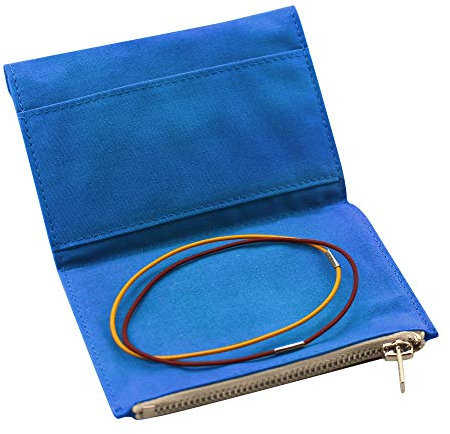 Leinenbeutel mit Reißverschluss, Nachfüllpack für Reise-Notizbücher, Einstecktasche mit 2 elastischen Bändern, TN-Zubehör, Papierkartenhalter, Aufbewahrungstasche (Reisepassgröße, dunkelblau)