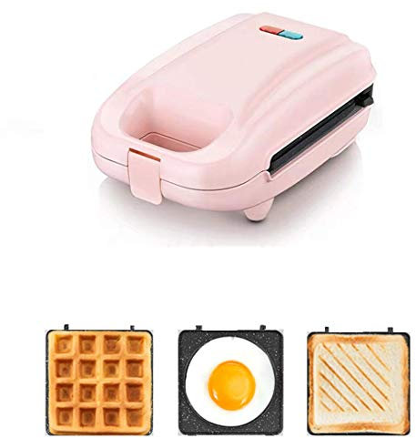 Mini waflera: una máquina de refrigerios multifuncional con 9 asas táctiles anti-quemaduras de placa antiadherente diferentes, que se utiliza para hacer rosquillas, waffles en forma de corazón, huevos