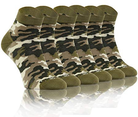 Sesto Senso 3 Pares Calcetines Coloridos Casuales Gracioso Corto Hombre Mujer 35-38 3 Camo Camouflaje Ejército Militar